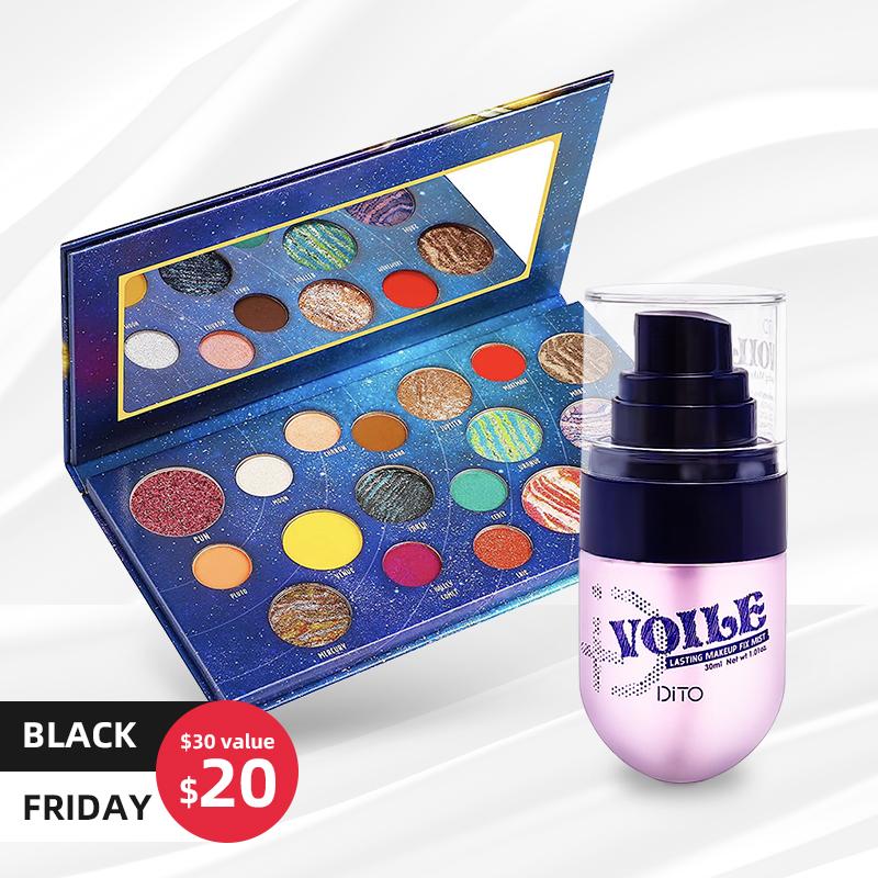 DiTO 2 Pieces Makeup All-In-One Bundle with Galaxy Eyeshadow Palette and Setting Spray for Black Friday - Cosmetic