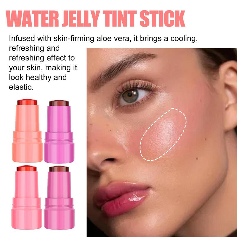 Long Lasting Water Jelly Blush Stick, 1 Count Blush for Cheeks & Lips, Natural Look Blush for Daily Makeup, Lightweight Blush Suitable for Women & Girls