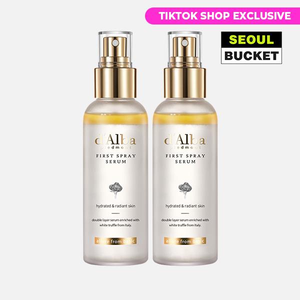 [d'Alba piedmont buy 1 get 1 free] Italian White Truffle First Spray Serum 100ml + 100 ml set, Vegan Skin Care, All In One Mist, Korean Skin Care facial serum daily  set