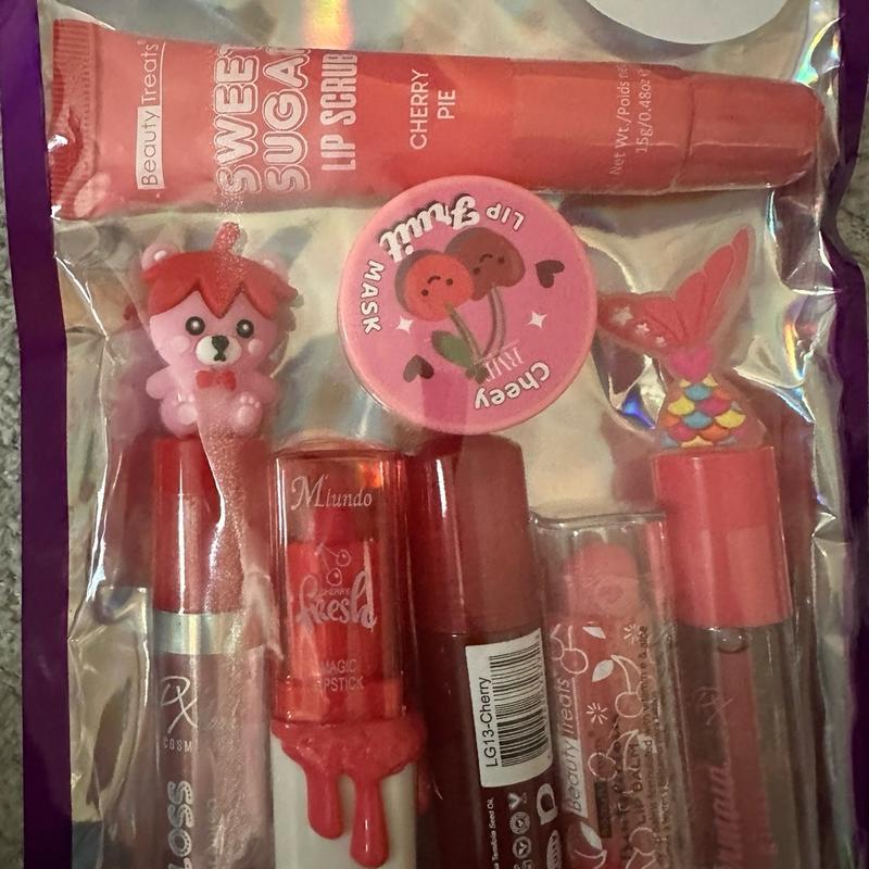 Fruity Lip Cosmetic Sets - Gloss, Lipstick, and Lip Care Kit