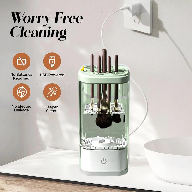 Electric makeup brush cleaner: a fast and efficient machine for deep cleaning of all brushes, small and portable, suitable for travel and family