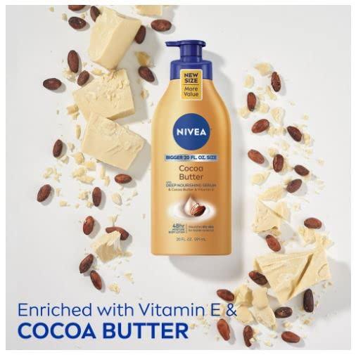 NIVEA NIVEA Cocoa Butter Body Lotion with Deep Nourishing Serum, 20 Fl Oz