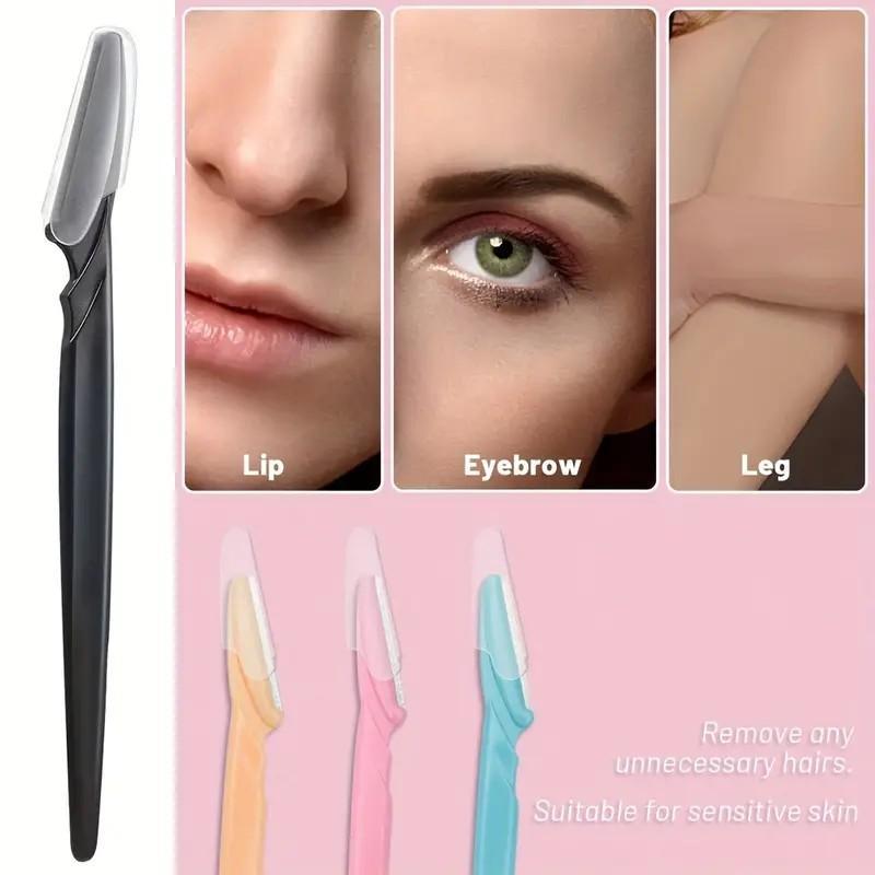 Eyebrow Trimmer Set, 12pcs set Gentle Eyebrow Shaping Tool, Facial Hair Shaving Tool, Eyebrow Razor for Women & Girls