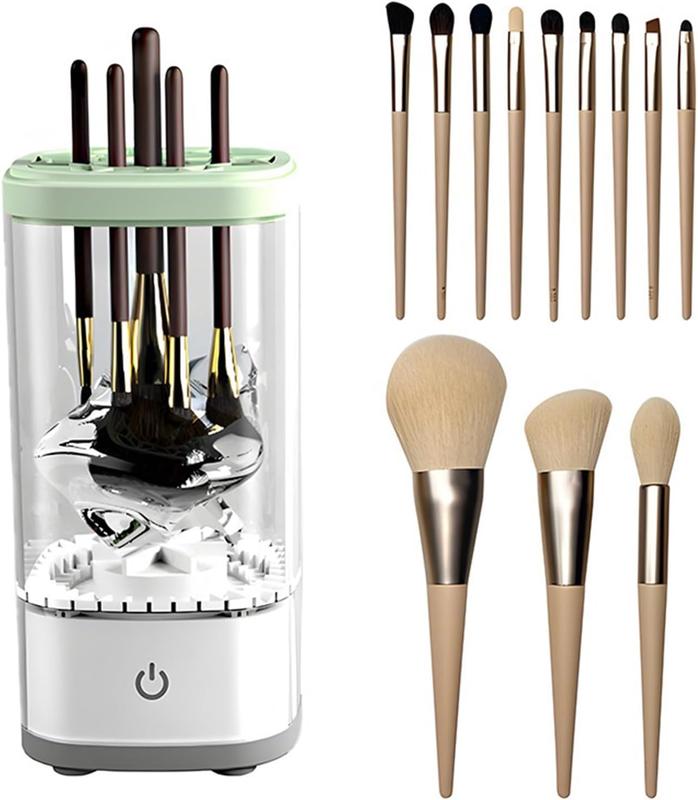 Electric makeup brush cleaner: a fast and efficient machine for deep cleaning of all brushes, small and portable, suitable for travel and family