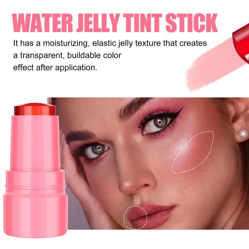 Long Lasting Water Jelly Blush Stick, 1 Count Blush for Cheeks & Lips, Natural Look Blush for Daily Makeup, Lightweight Blush Suitable for Women & Girls