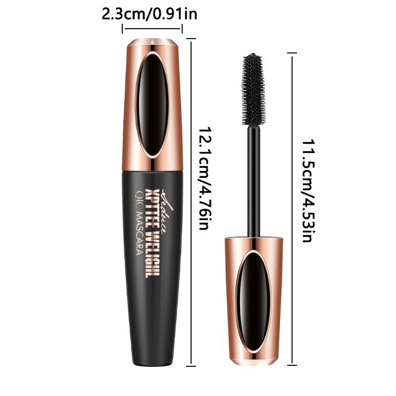 3 Pack 4D Silk Fiber Lash Mascara, Waterproof Smudge-proof Thickening Mascara Black Thickening Lengthening Mascara, All Day Exquisitely Full, Long, Thick, Long-Lasting No Flaking Lash Extensions