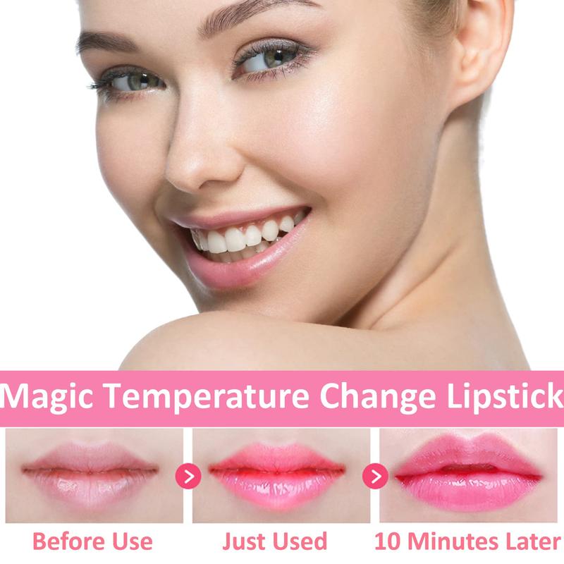 6 Pack Crystal Flower Jelly Lipstick,Magic Color Changing Lipstick,PH Clear Lip Balm,Long Lasting Nourishing Moisturizing Lip Stick Set