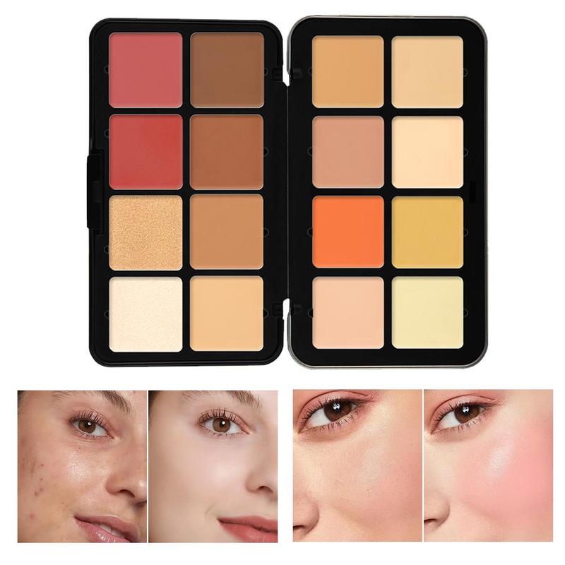 12 Color Matte Blush Palette, Long Lasting Blush Palette, Cheeks Contour Blush Pressed Powder, Natural Look Blush for Daily Makeup