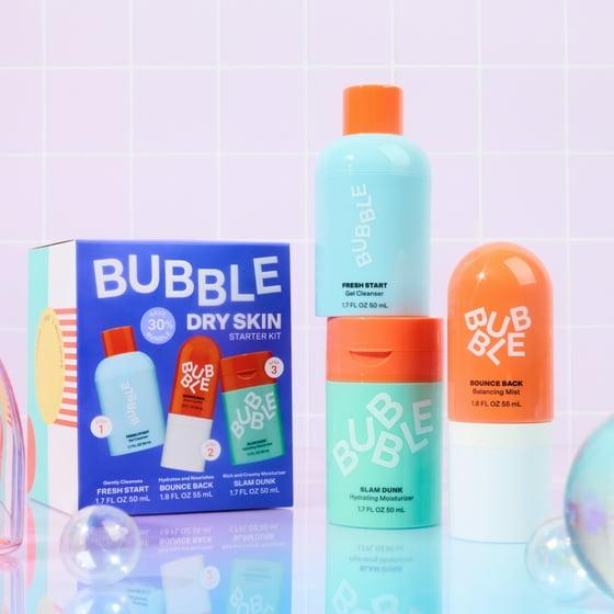 Bubble Skincare Hydrating Trio Set - 3-Step Routine for Normal to Dry Skin, Unisex