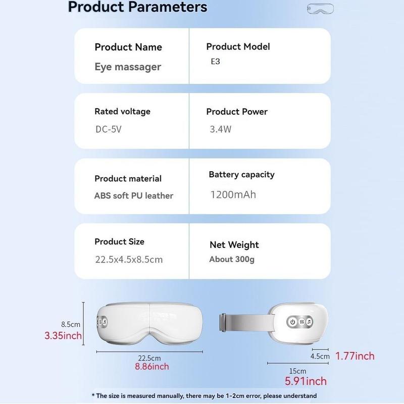 Portable Wireless Music Eye Massager, Multifunctional Double Layer Air Pressure Eye Massage Machine, Eye Care Machine for Women & Men