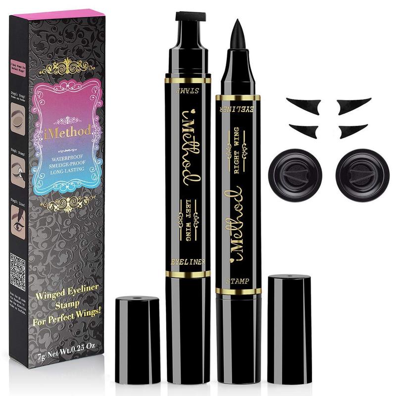 Eyeliner Stamp - 2 Pens Winged Eyeliner, Perfect Cat Eye Stamp, Long-Lasting Waterproof & Smudgeproof Liquid Eye Liner