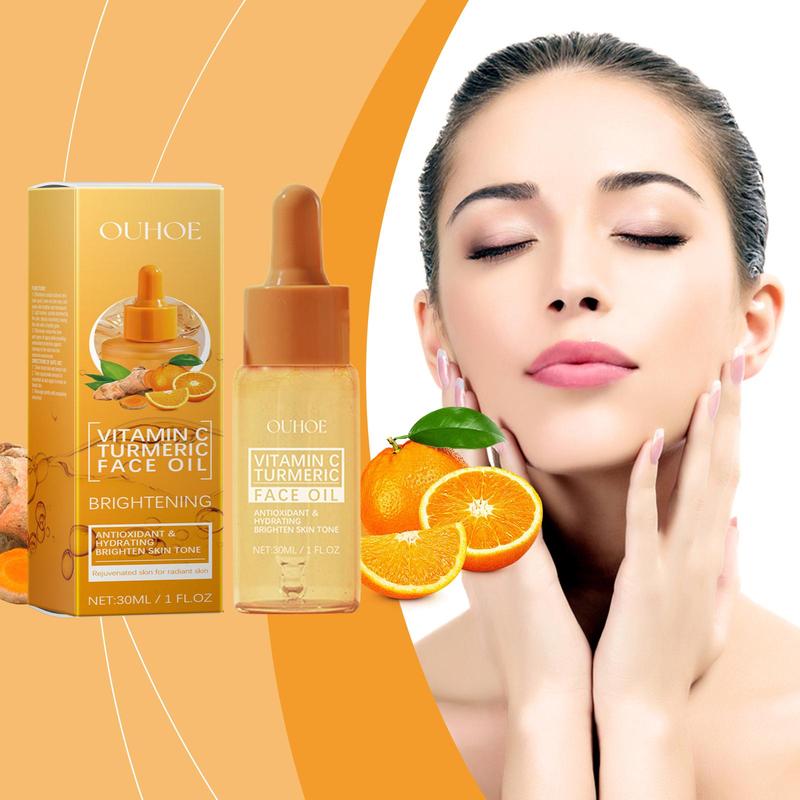 Vitamin C Turmeric Face Oil, 1 2 Boxes Moisturizing & Brightening Facial Essence, Hydrating Facial Serum, Face Care Product for Women & Men