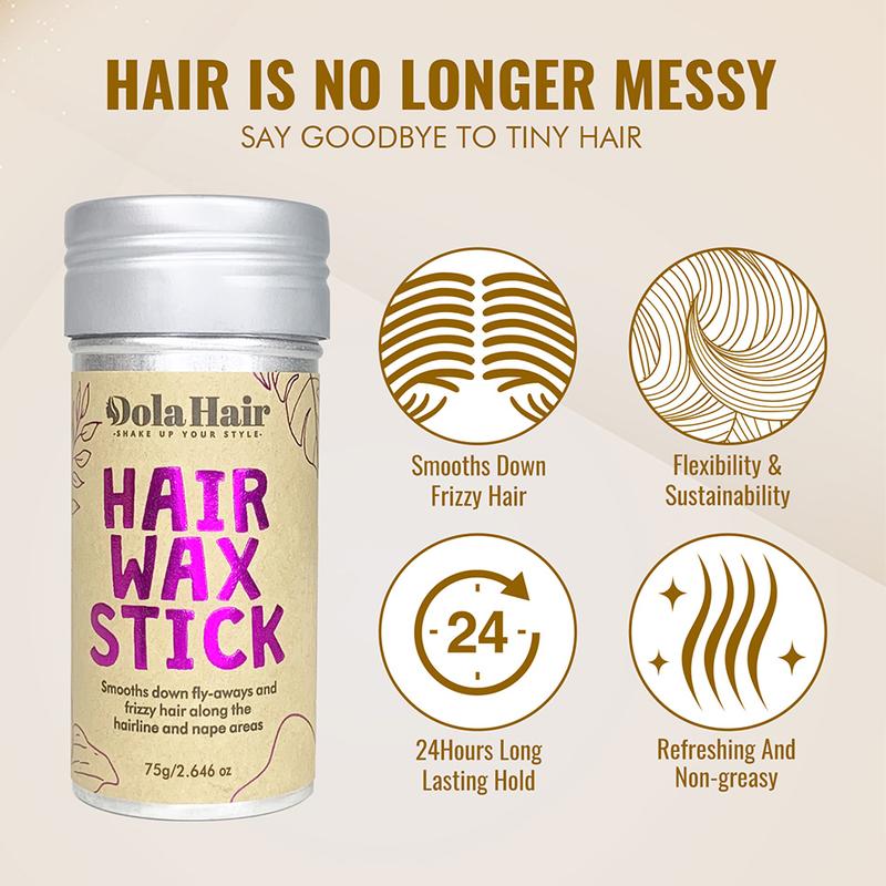 Dolahair Wax Stick for Hair Wigs Slick Back Hair Stick Non-greasy Styling Wax for Fly Aways & Edges Frizz Hair Smoothing Hairstyle