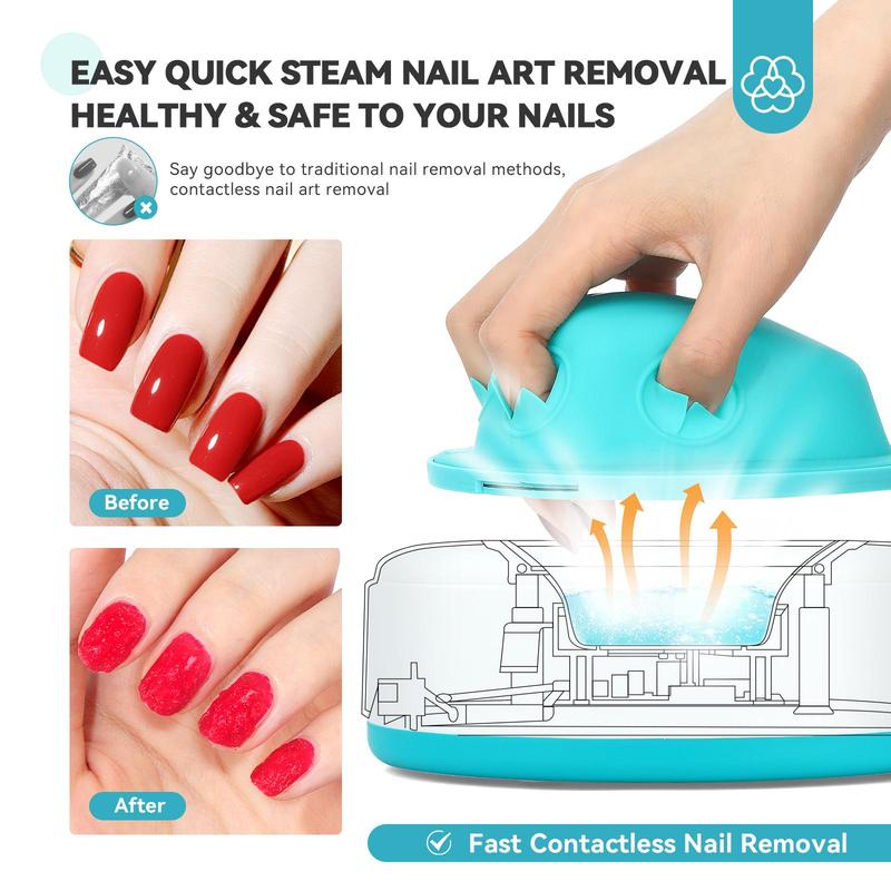 Electric Nail Soaking Bowl, 1 Set Automatic Heating Fast Nail Polish Remover Machine, Gentler Steam UV Gel Nail Polish Removal Tool for Home Salon