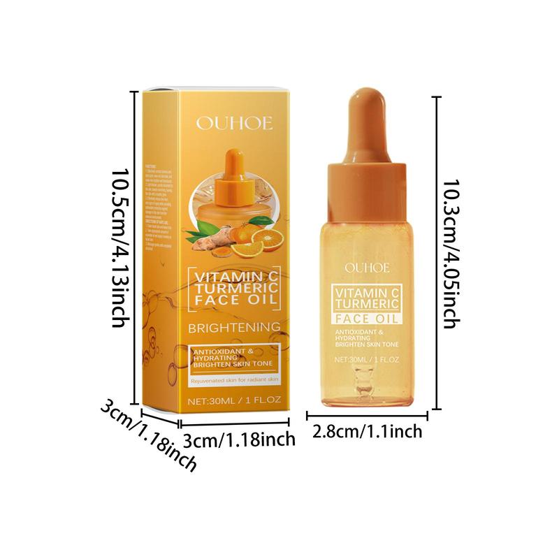 Vitamin C Turmeric Face Oil, 1 2 Boxes Moisturizing & Brightening Facial Essence, Hydrating Facial Serum, Face Care Product for Women & Men