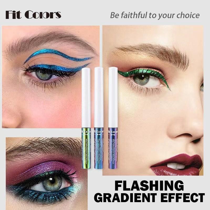 Color Changing Shimmering Liquid Eyeliner, 6 Counts Lightweight Glitter Eyeliner Pen with Flexible Tip & Comfortable Grip, Lightweight Eye Makeup Accessories for Women, Long Lasting Waterproof Eye Liners for Gift