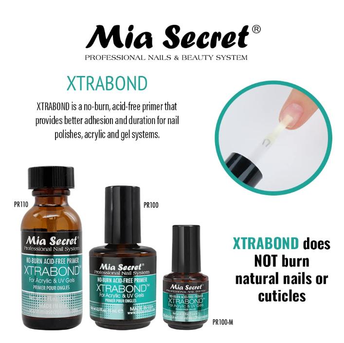 Mia Secret Professional Nail Prep pH Balance Dehydrator & XtraBond Acid-Free Primer 0.5 oz +