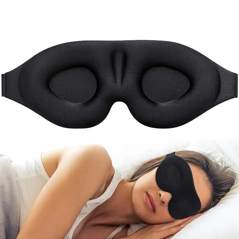 3D Contour Cup Sleep Mask, 1 Count Soft & Comfortable Eye Mask, Ergonomic Design Light Blocking Eye Cover for Traveling Yoga Nap