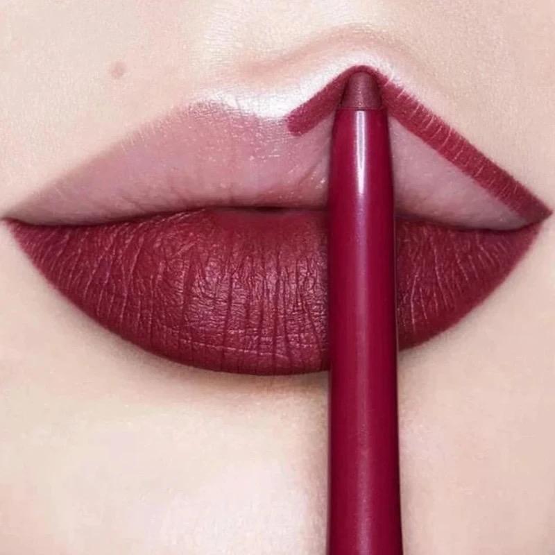 Waterproof Matte Lipliner Pencil Sexy Red Contour Tint Lipstick Lasting Non-stick Cup Moisturising Lips Makeup Cosmetic 12Color Eyeliner Flawless Moisture Moisturizer Hydrate Moisturize Moisturizing 01