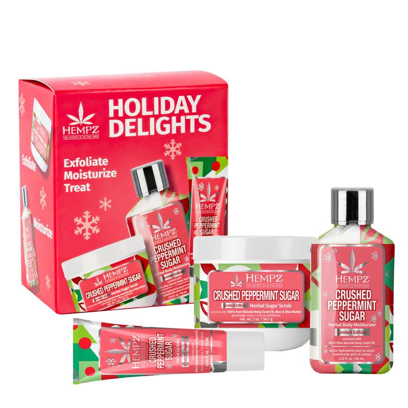 Holiday Delights Crushed Peppermint Mini Lotion, Lip Balm & Sugar Scrub Set