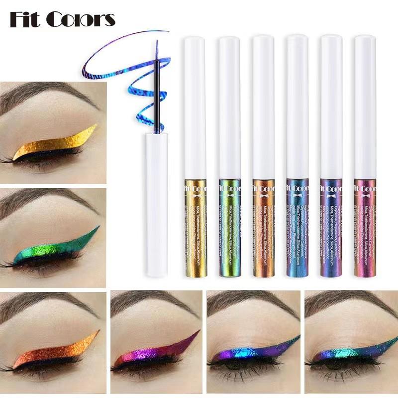 Color Changing Shimmering Liquid Eyeliner, 6 Counts Lightweight Glitter Eyeliner Pen with Flexible Tip & Comfortable Grip, Lightweight Eye Makeup Accessories for Women, Long Lasting Waterproof Eye Liners for Gift