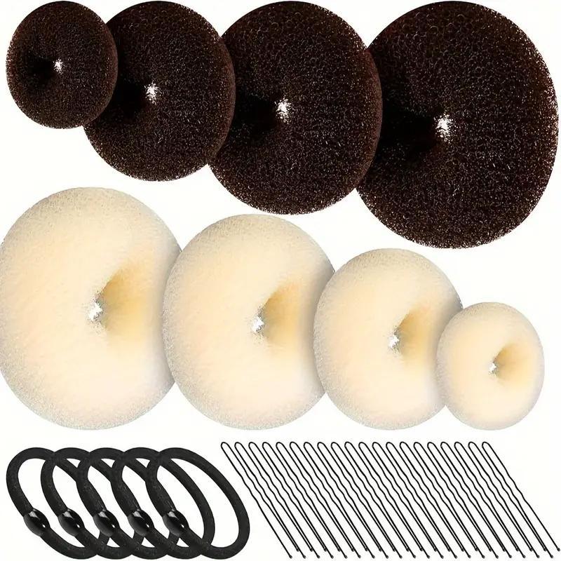 Hair Styling Tool Set, 33pcs set Hair Donut Hair Bun Maker Set, Hair Styling Accessories for Women & Girls, No Heat Hair Styling Tool