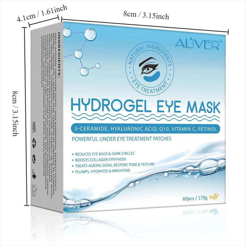 Hydrogel Eye Mask, 60pcs box Collagen Under Eye Patches, Moisturizing Eye Care Mask, Eye Care Product for Women & Men