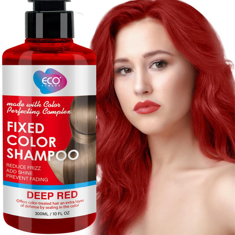 Color-Protecting Shampoo for Red Hair 300ml 10.144 oz - Suitable for Blonde, Silver, and Gray Hair - Anti-Brassy, Removes Yellow and Brassy Tones from Dyed and Bleached Hair, Keeps Your Hair Red for Longer deep red silver blue yellow purple