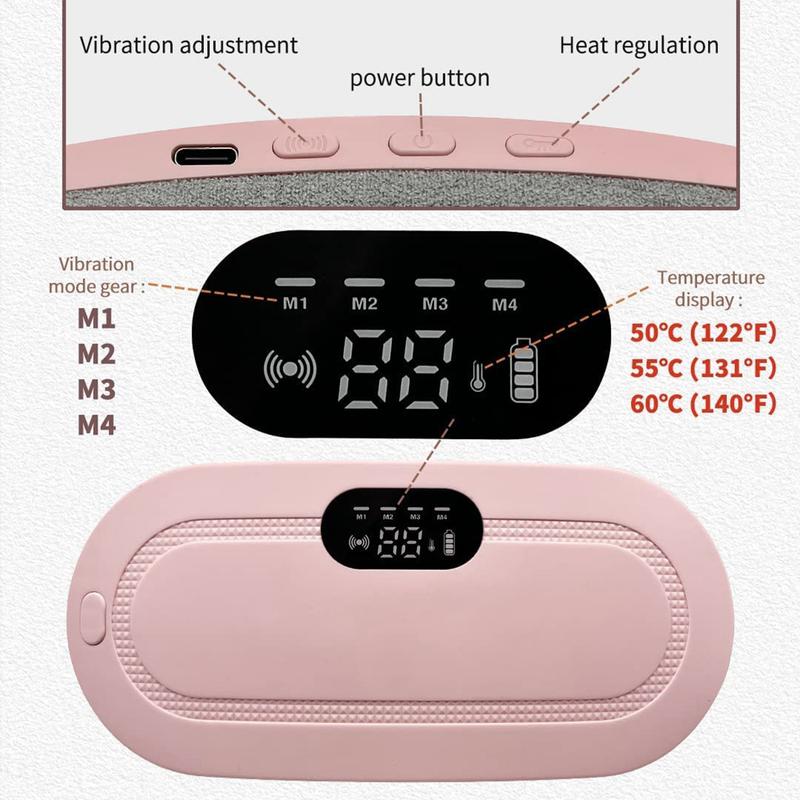 Portable Cordless Heating Pad, Electric Waist Belt Device, Fast Heating Pad, Back or Belly Heating Pad for Women and Girl