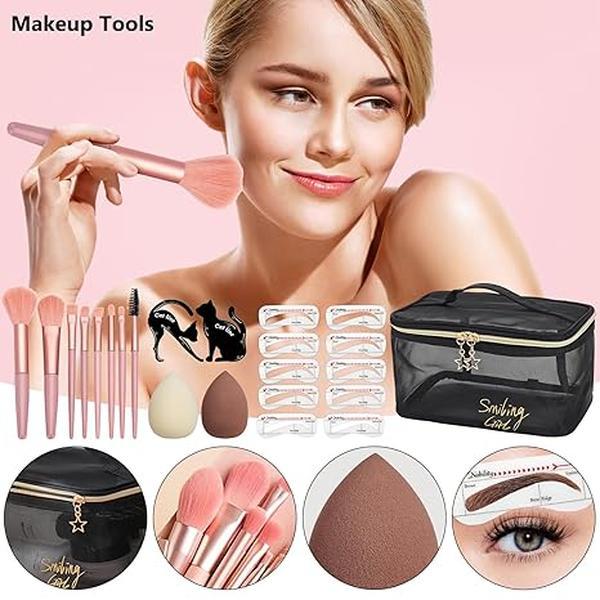 All in One Makeup Kit for Women Full Kit, Make Up Gift Set for Women, Makeup Essential Bundle Includes Foundation Face Primer Eyeshadow Contour Palette Lipstick Eyeliner Mascara Cosmetic Brush Set Concealer Daily