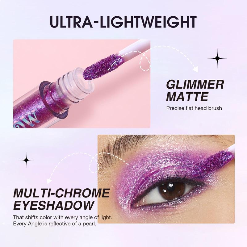 Glitter Liquid Eyeshadow Set, 10pcs set Long Lasting Shimmering Eye Shadow, Waterproof Sparkling Eyeshadow, Eye Makeup Products for Women & Girls