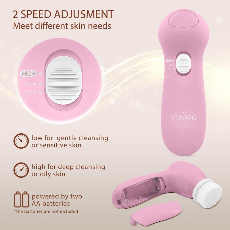 Comfort Powered Facial Scrubber with 7 Heads - Rose Quartz Edition! beauty  tools