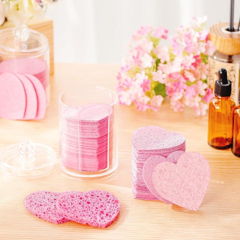 Heart Shaped Facial Sponge, 10 20 30pcs Compressed Face Wash Pad, Exfoliating Facial Cleansing Sponge, Facial Skin Beauty Tool, Skincare Tools, Christmas Gift