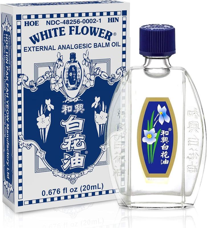 White Flower External Analgesic Balm Oil 20ml  0.676fl Oz., Authentic US import (1 bottle)