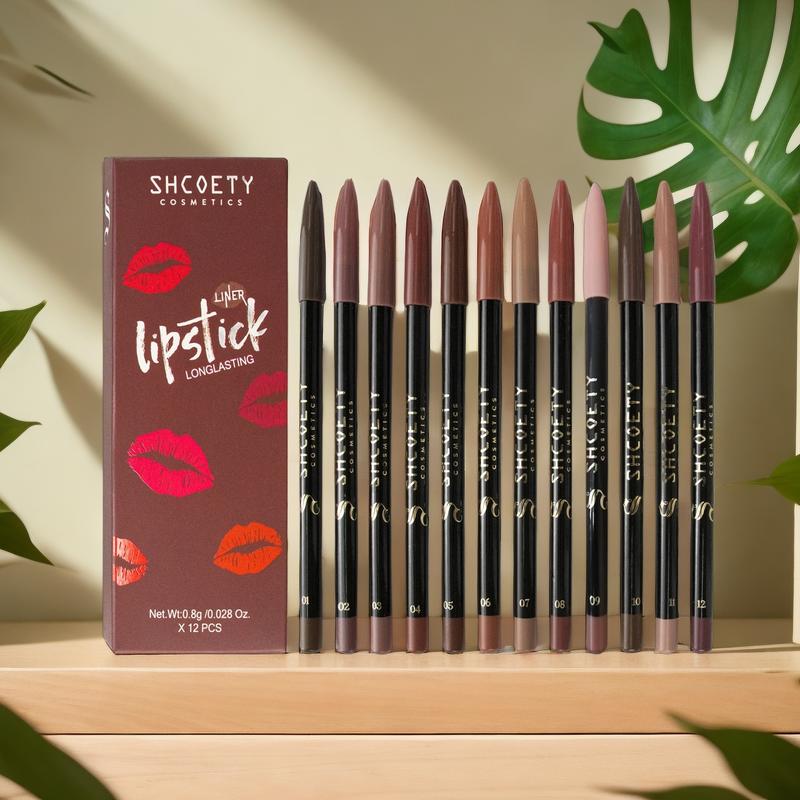 Matte Lip Liner Set,12pcs set Long LastingLip Liner Pencil, Easy Coloring Lipstick Penfor All Occasions Lip Makeup, Girls andWomen Makeup Accessories