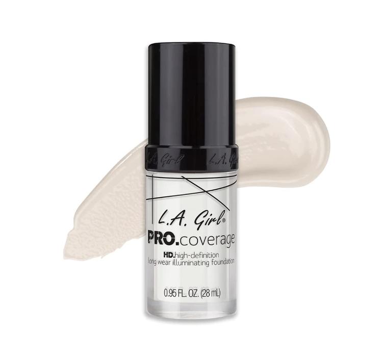 L.A. Girl Pro Coverage Liquid Foundation, White, 0.95 Fl Oz Concealer Makeup