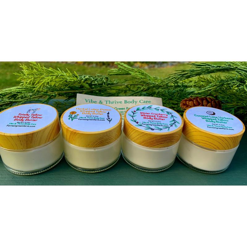 Winter Whipped Tallow Body & Face Butter Set - Grass-Fed Tallow, All-Natural Ingredients