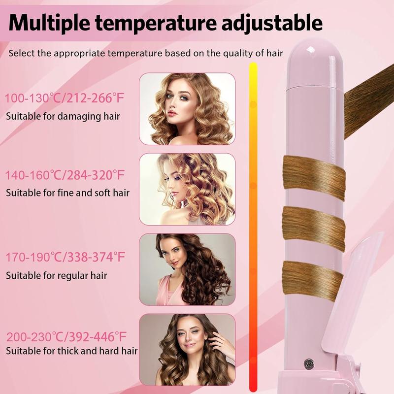 Big Wave 360 Degree Rotation Hair Curler - Automatic Curling Iron for Daily Use - Heatless, Haircare