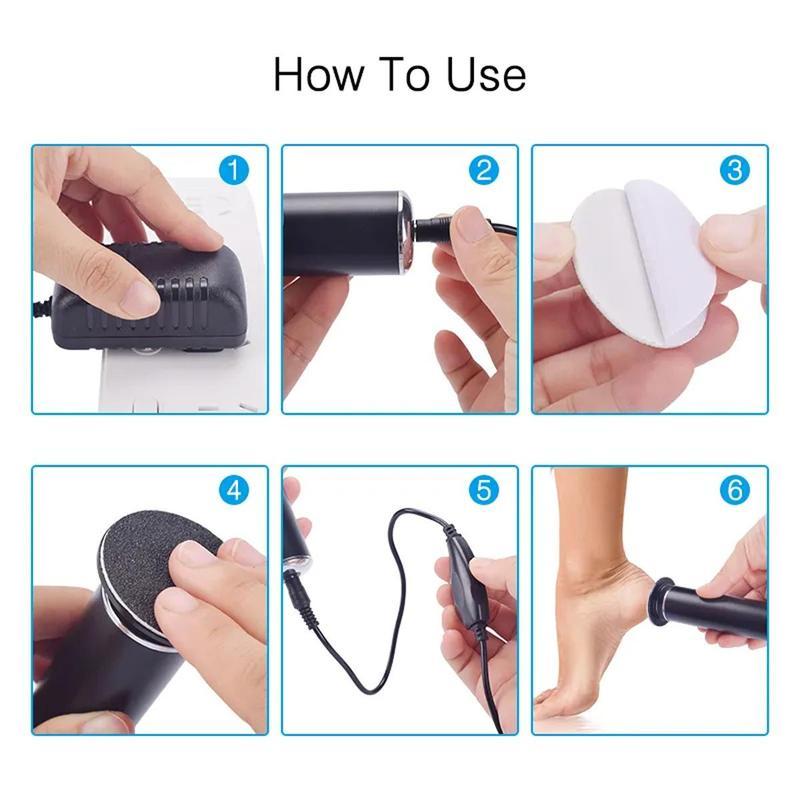 BEST GIFT,Electric File For Feet,with 60pcs Round Foot File Sandpaper,Callus Remover Tool for Home & Nail Salon,Personal Care Accessories for Men & Women,Callus Remove Hard Dry Dead Skin Nail Art Cutics,Winter & New Year Gift