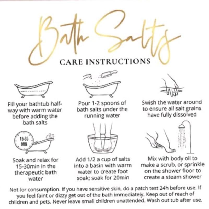 Intention Bath Aides - 12oz Travel Size, Handmade with Essential Oils and Herbs Body Care Blend Floral Comfort Skin Repair