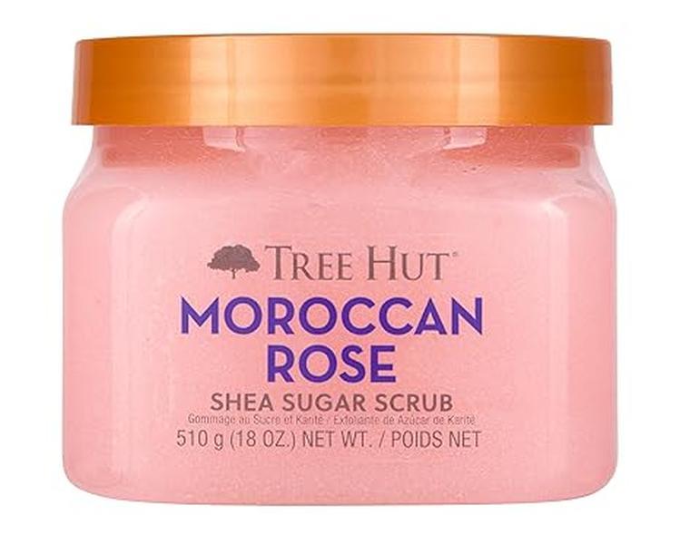 Tree Hut Moroccan Rose Shea Sugar Scrub | Exfoliating Body Scrub Removes Dead, Dry Skin for a Soft & Hydrated Feel