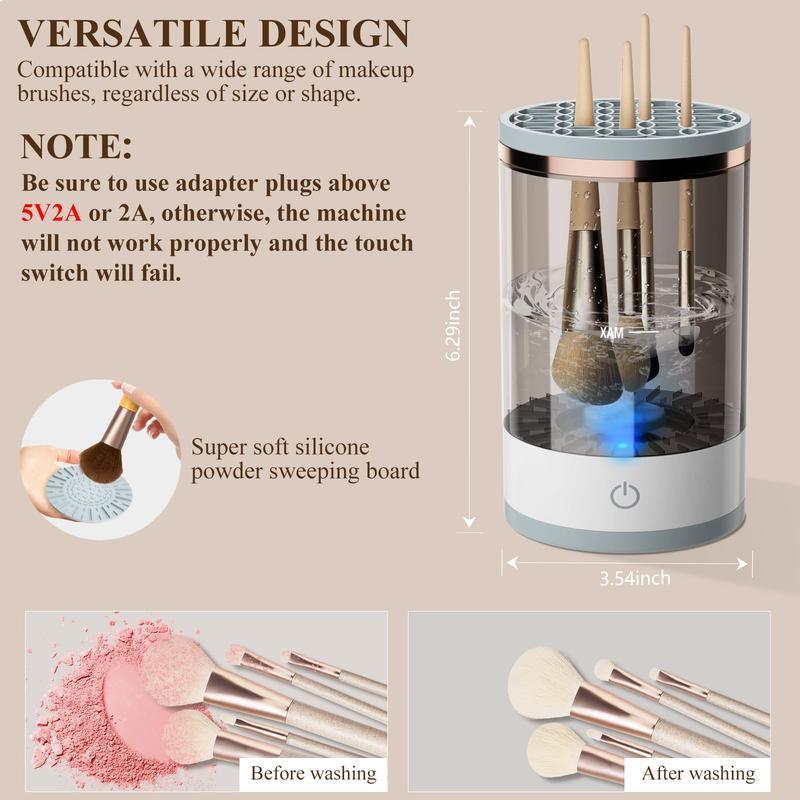 Electric Makeup Brush Cleaner, Automatic BrushWasher, Makeup Brush Cleaning Machine.Makeup Tool Cleaner for Daily Use, Christmas Gift