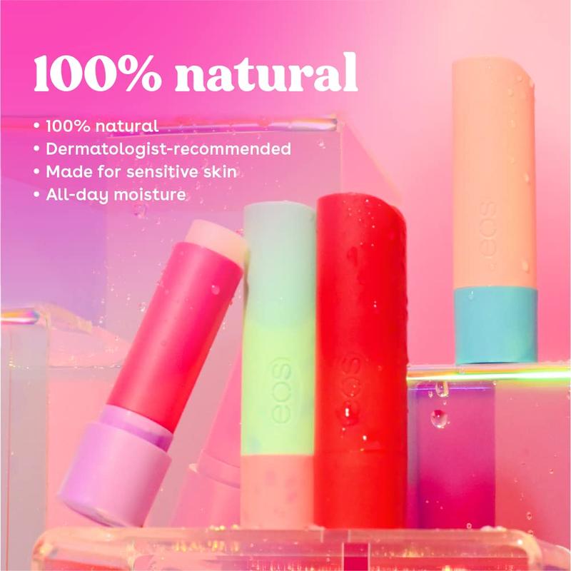 eos 100% Natural Lip Balms- nut Milk, Pineapple Passionfruit, Watermelon Frosé & Raspberry Kiwi Splash, All-Day Moisture Lip Care, 0.14 oz, 4-Pack