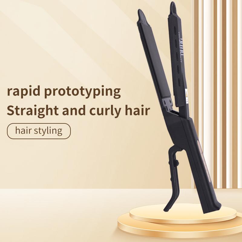 YMUB Curly straightening dual-purpose hair straightening cleat,  curly hair straightener Comfort Hot comb professional ceramic crimper wide  straightener