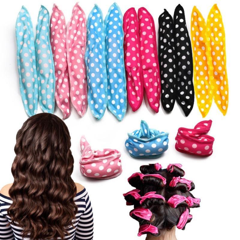 Polka Dot Pattern Hair Curler, 10pcs set No Heat Hair Curler, Sleeping Hair Curling Tool, Hair Styling Tool for Women & Girls