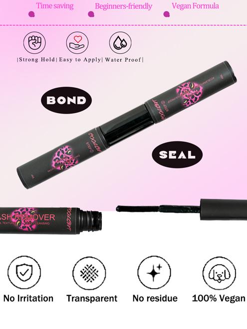 Coolcat Cluster Lash Bond and Remover for Individual Lashes, Lash Bond Micro-Wand&Long Lashing and Lash Bond Accelerate The Dry Time&Water-Proof Super Strong Hold 48 Hours4ML,Fast Removal with No Residue Oil Texture Deep Cleansing5ML Luxury Makeup Mascara