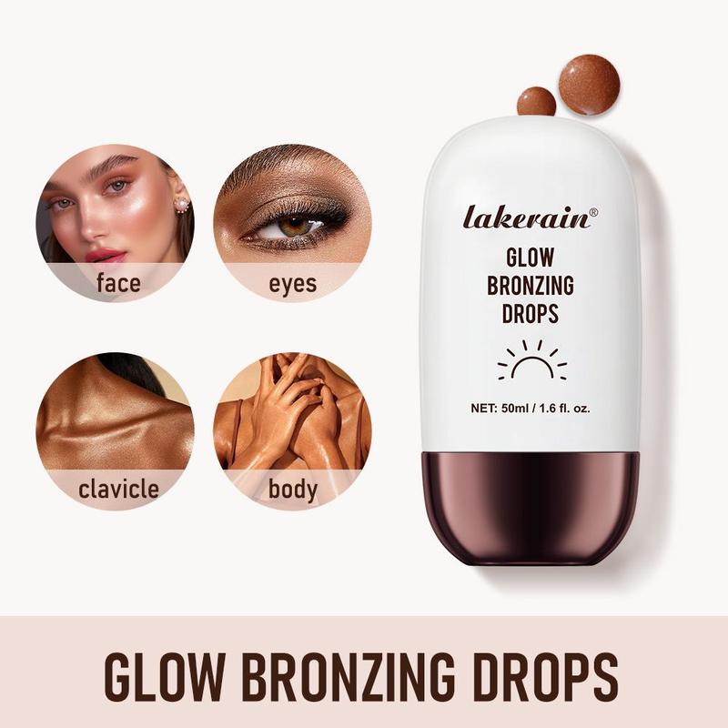 Long Lasting Glow Bronzing Drops, Lightweight & Non-greasy Bronzer, Natural Brightening Cream, Suitable for Whole Body, Skincare Products