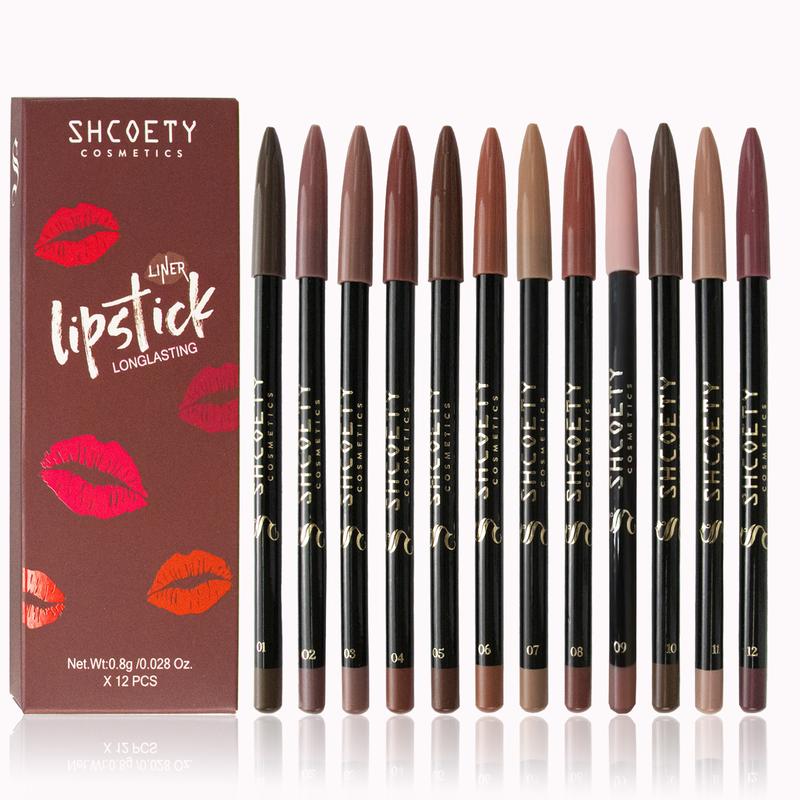 Matte Lip Liner Set,12pcs set Long LastingLip Liner Pencil, Easy Coloring Lipstick Penfor All Occasions Lip Makeup, Girls andWomen Makeup Accessories