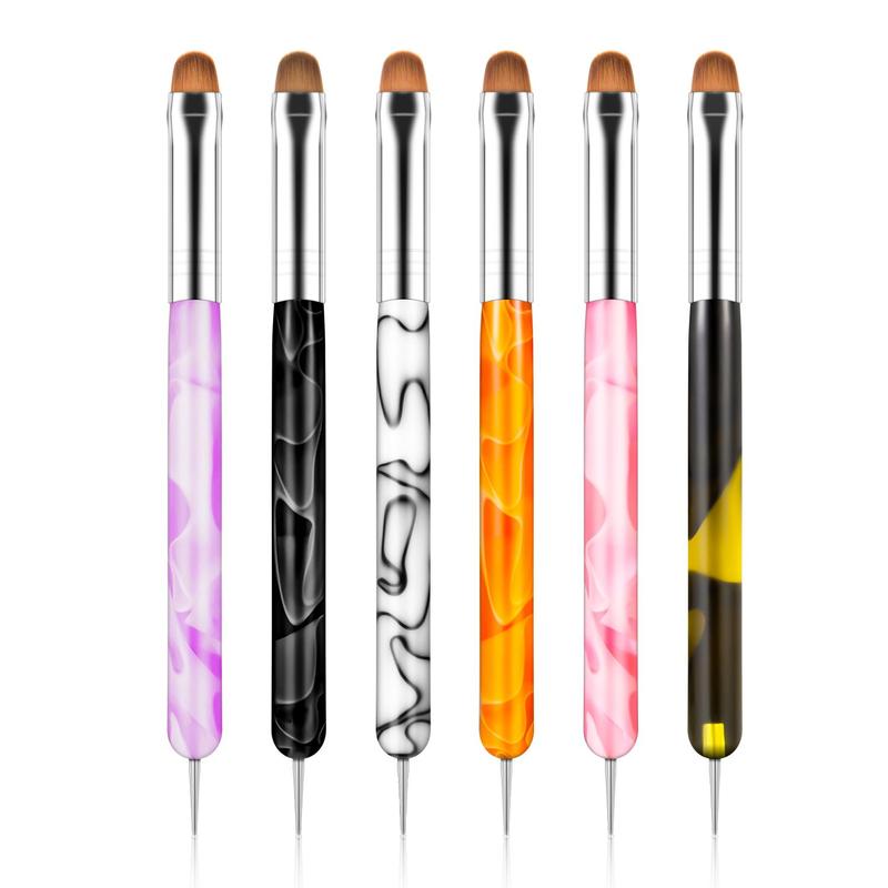 Dual Ended Nail Art Brush Tool, 4 Counts set Nail Art Dotting Pen, Acrylic Drawing UV Gel Painting Manicure Tool, Professional Manicure Tool