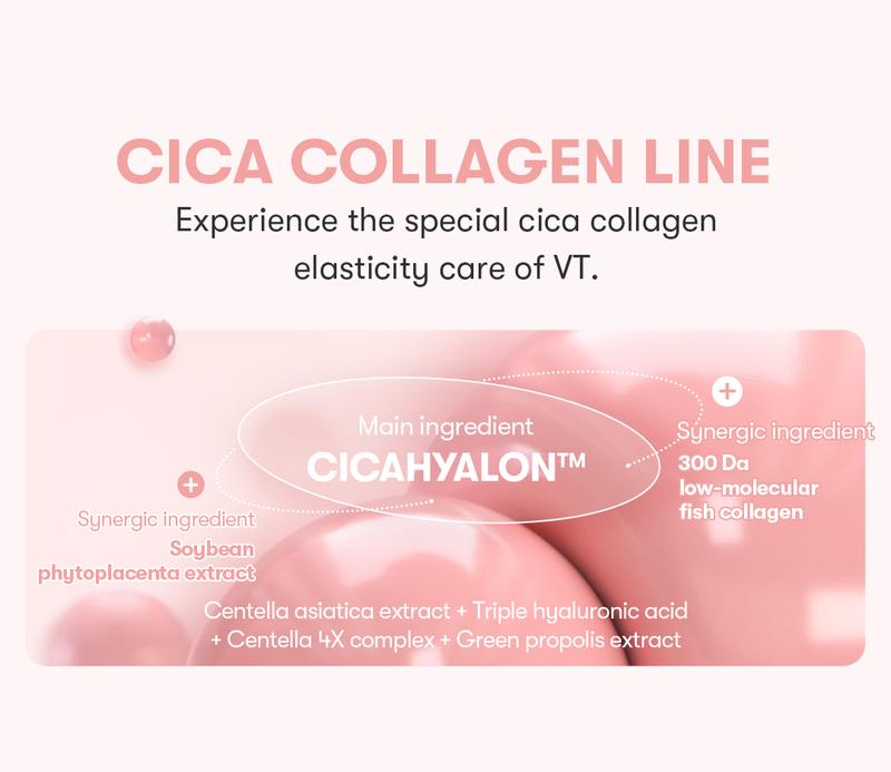 [Official VT Cosmetics] CICA COLLAGEN ESSENCE,  Soothing Elasticity, Superior Absorption, Power Ingredients, Peptide Boost